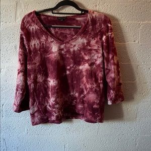Pink tie dye long sleeve shirt